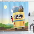 thumbnail image 1 of Ambesonne Cartoon Shower Curtain, Crowded Yellow Bus, 69"Wx70"L, Multicolor, 1 of 3