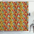 thumbnail image 1 of Ambesonne Cartoon Shower Curtain, Fantasy Alien Robots Print, 69"Wx75"L, Multicolor, 1 of 4