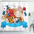 thumbnail image 1 of Ambesonne Cartoon Shower Curtain, Fantasy World Cards Clocks, 69"Wx84"L, Multicolor, 1 of 4