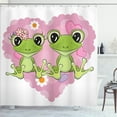 thumbnail image 1 of Ambesonne Cartoon Shower Curtain, Heart in Love Flowers, 69"Wx70"L, Dried Rose Lime Green, 1 of 5
