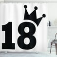thumbnail image 1 of Ambesonne Cartoon Shower Curtain, Jersey Seem Bold 18, 69"Wx84"L, Black and White, 1 of 3