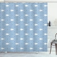 thumbnail image 1 of Ambesonne Cartoon Shower Curtain, Little Fish Aquatic Life, 69"Wx75"L, White Blue, 1 of 5
