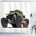thumbnail image 1 of Ambesonne Cartoon Shower Curtain, Monster Truck Racing, 69"Wx70"L, Multicolor, 1 of 5