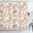 thumbnail image 1 of Ambesonne Cartoon Shower Curtain, Musician Cats, 69"Wx84"L, Warm Taupe White, 1 of 5