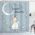 thumbnail image 1 of Ambesonne Cartoon Shower Curtain, Night Unicorn Moon, 69"Wx84"L, Blue Grey Multicolor, 1 of 5