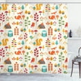 thumbnail image 1 of Ambesonne Cartoon Shower Curtain, Owl Fox Squirrel Birds, 69"Wx84"L, Multicolor, 1 of 3