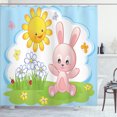 thumbnail image 1 of Ambesonne Cartoon Shower Curtain, Rabbit in Garden, 69"Wx84"L, Multicolor, 1 of 5