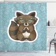 thumbnail image 1 of Ambesonne Cartoon Shower Curtain, Raccoon on Meadow, 69"Wx75"L, Dark Green Turquoise, 1 of 5