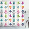 thumbnail image 1 of Ambesonne Cartoon Shower Curtain, Robot, 69"Wx75"L, Multicolor, 1 of 3