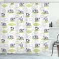 thumbnail image 1 of Ambesonne Cartoon Shower Curtain, Sheep with Clouds, 69"Wx70"L, Lavender, 1 of 3