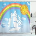 thumbnail image 1 of Ambesonne Cartoon Shower Curtain, Ship Rainbow, 69"Wx75"L, Multicolor, 1 of 5