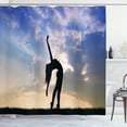 thumbnail image 1 of Ambesonne Cartoon Shower Curtain, Silhouette Dancing Nature, 69"Wx75"L, Multicolor, 1 of 3