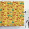 thumbnail image 1 of Ambesonne Cartoon Shower Curtain, Star and Shells Pattern, 69"Wx75"L, Pale Coffee, 1 of 3