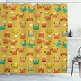 thumbnail image 1 of Ambesonne Cartoon Shower Curtain, Star and Shells Pattern, 69"Wx84"L, Pale Coffee, 1 of 3