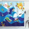 thumbnail image 1 of Ambesonne Cartoon Shower Curtain, Whale Fish Rabbit Sun, 69"Wx70"L, Multicolor, 1 of 3