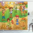 thumbnail image 1 of Ambesonne Cartoon Shower Curtain, Wild West Cowboy, 69"Wx70"L, Brown Green, 1 of 4