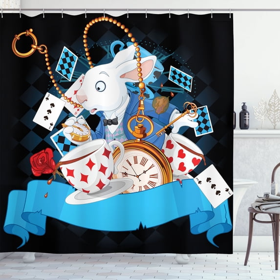 Ambesonne Cartoon Shower Curtain, Wonderland Tale, 69"Wx75"L, Multicolor