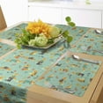 thumbnail image 1 of Ambesonne Cartoon Table Runner & Placemats, Foxes with Glasses, Placemat 4 pcs + Runner 16"x90", Pale Green Orange, 1 of 2