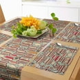 thumbnail image 1 of Ambesonne Cartoon Table Runner & Placemats, Stack of Books Eyeglasses, Placemat 4 pcs + Runner 14"x90", Pink Sage Green, 1 of 2