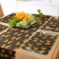 thumbnail image 1 of Ambesonne Cartoon Table Runner & Placemats, Striped Winged Creatures, Placemat 4 pcs + Runner 16"x90", Dark Cocoa and Multicolor, 1 of 2