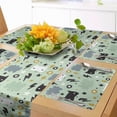 thumbnail image 1 of Ambesonne Cartoon Table Runner & Placemats, Super Hero Stars Clouds, Placemat 4 pcs + Runner 14"x90", Mint Green Pale Coffee, 1 of 2