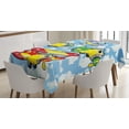 thumbnail image 1 of Ambesonne Cartoon Tablecloth Rectangular Table Cover, Airplanes Sky, 60"x90", Multicolor, 1 of 4