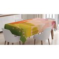 thumbnail image 1 of Ambesonne Cartoon Tablecloth Rectangular Table Cover, Animal Fox Wildlife, 60"x90", Orange Lilac Green, 1 of 4