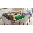 thumbnail image 1 of Ambesonne Cartoon Tablecloth Rectangular Table Cover, Animals at the Hilltop, 60"x90", Multicolor, 1 of 4