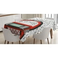 thumbnail image 1 of Ambesonne Cartoon Tablecloth Rectangular Table Cover, Antique Old Radio Box, 52"x70", White Black Red, 1 of 4