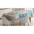 thumbnail image 1 of Ambesonne Cartoon Tablecloth Rectangular Table Cover, Bathroom Tub Illustration, 60"x84", Multicolor, 1 of 4