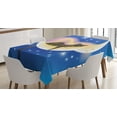 thumbnail image 1 of Ambesonne Cartoon Tablecloth Rectangular Table Cover, Cat, 60"x84", Yellow Blue, 1 of 4