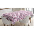 thumbnail image 1 of Ambesonne Cartoon Tablecloth Rectangular Table Cover, Checkered Pattern Owls Art, 60"x84", Purple and Pink, 1 of 4