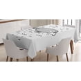 thumbnail image 1 of Ambesonne Cartoon Tablecloth Rectangular Table Cover, Clouds Balloons Sketch, 52"x70", Black and White, 1 of 3