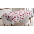 thumbnail image 1 of Ambesonne Cartoon Tablecloth Rectangular Table Cover, Dragonfly Ladybugs Hearts, 52"x70", White Pink, 1 of 4
