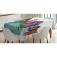 thumbnail image 1 of Ambesonne Cartoon Tablecloth Rectangular Table Cover, European House Scenery, 60"x84", Multicolor, 1 of 4