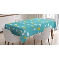 thumbnail image 1 of Ambesonne Cartoon Tablecloth Rectangular Table Cover, Happy Funny Farm Morning, 52"x70", Aqua Orange White, 1 of 4