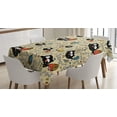 thumbnail image 1 of Ambesonne Cartoon Tablecloth Rectangular Table Cover, Hungry Owls Eating, 52"x70", Black Multicolor, 1 of 4