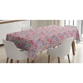 thumbnail image 1 of Ambesonne Cartoon Tablecloth Rectangular Table Cover, Kawaii Bunnies and Candy, 52"x70", Turquoise Mustard Pink, 1 of 3