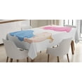 thumbnail image 1 of Ambesonne Cartoon Tablecloth Rectangular Table Cover, Little Twins in Pajamas, 60"x90", Pink Blue, 1 of 4