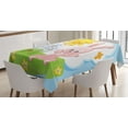 thumbnail image 1 of Ambesonne Cartoon Tablecloth Rectangular Table Cover, Rabbit in Garden, 60"x84", Multicolor, 1 of 4