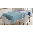 thumbnail image 1 of Ambesonne Cartoon Tablecloth Rectangular Table Cover, Rain Smiling Faces, 60"x90", Pink Blue, 1 of 3