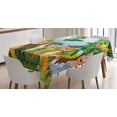 thumbnail image 1 of Ambesonne Cartoon Tablecloth Rectangular Table Cover, Savannah Jungle Funny Art, 60"x84", Multicolor, 1 of 4