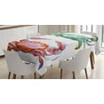 thumbnail image 1 of Ambesonne Cartoon Tablecloth Rectangular Table Cover, Sea Animals Theme, 60"x84", Orange Teal, 1 of 4