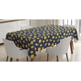 thumbnail image 1 of Ambesonne Cartoon Tablecloth Rectangular Table Cover, Sleeping Moon at Night Time, 52"x70", Navy Blue Orange Yellow, 1 of 4