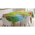 thumbnail image 1 of Ambesonne Cartoon Tablecloth Rectangular Table Cover, Style Animals, 60"x90", Pale Coffee Lime Green, 1 of 4