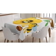 thumbnail image 1 of Ambesonne Cartoon Tablecloth Rectangular Table Cover, Tree with Beehive Honey, 60"x84", Yellow Brown Green, 1 of 4