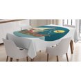 thumbnail image 1 of Ambesonne Cartoon Tablecloth Rectangular Table Cover, Wolf Captain Boat, 60"x84", Multicolor, 1 of 4