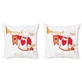 thumbnail image 1 of Ambesonne Cartoon Throw Pillow Cover 2 Pack, Bunny, 16", Yellow White Red, 1 of 7