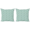 thumbnail image 1 of Ambesonne Cartoon Throw Pillow Cover 2 Pack, Hippo Pattern Funny Animal, 24", Dark Seafoam Grey, 1 of 2