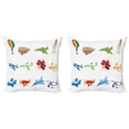 thumbnail image 1 of Ambesonne Cartoon Throw Pillow Cover 2 Pack, Jet Airliner Zeppelin, 20", Multicolor, 1 of 5